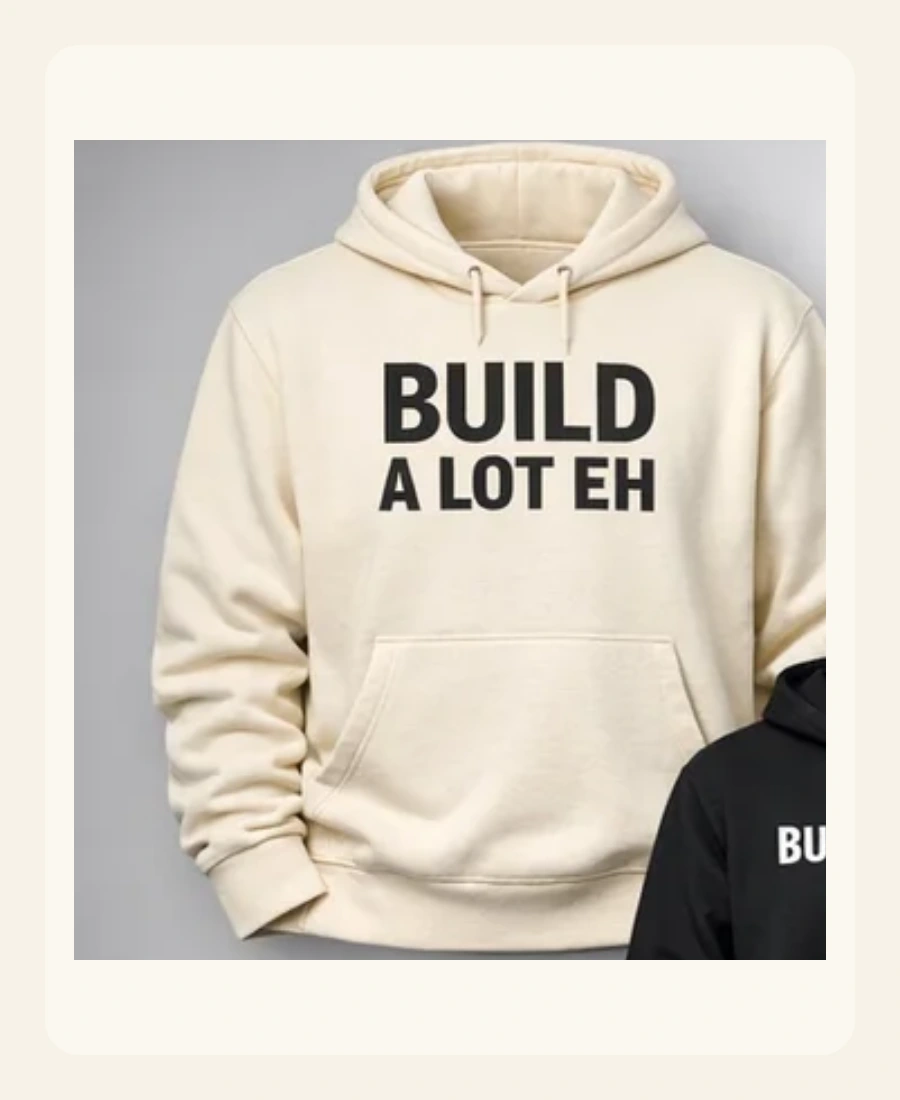 Build A Lot Eh hoodie design